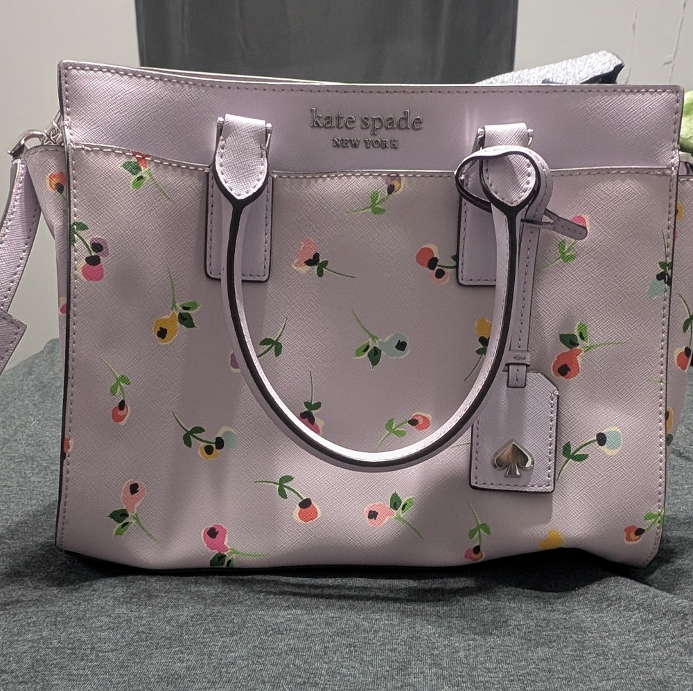 Kate Spade Purple Cameron Wildflower Medium Satchel